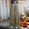 Рами Хлопок Женские Свободные Повседневные Брюки Песочной Стирки - Весна 25 Лён Прямые Длинные Брюки