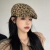 Леопардовый принт шляпа вперед женская 2024 новые модели весна и осень кепка ретро берет иностранный стиль красивая шляпа