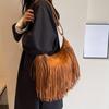 Tassel Design Women's Hobo Bag Fashion Trend Handbag Suede Shoulder Crossbody Shopping Tote Vintage Commuter Bags