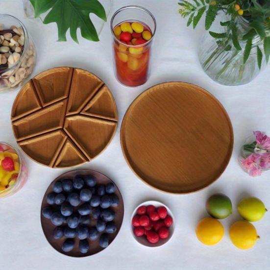Деревянный поднос-пазл с 8 съемными отделениями, блюдо для коктейльной вечеринки для фруктов, сыра, орехов, элегантный кухонный аксессуар