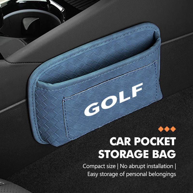 BSP1 Emblems Car Plaid Adhesive Hanging Bag Pocket Phone Glasses Storage Case For Volkswagen VW Tiguan Scirocco Sagitar Magotan 4 5 6 zk2