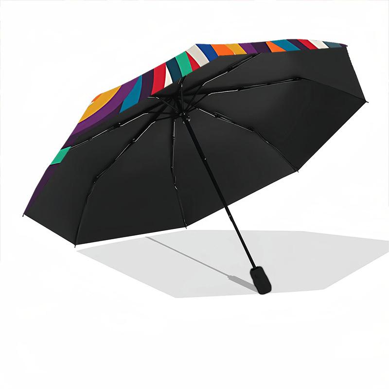 1pc Colorful Spiral Automatic Folding Umbrella - 8-Rib Automatic Open/Close, Large Canopy, Portable for Office, Living Room, Bedroom yy251217104