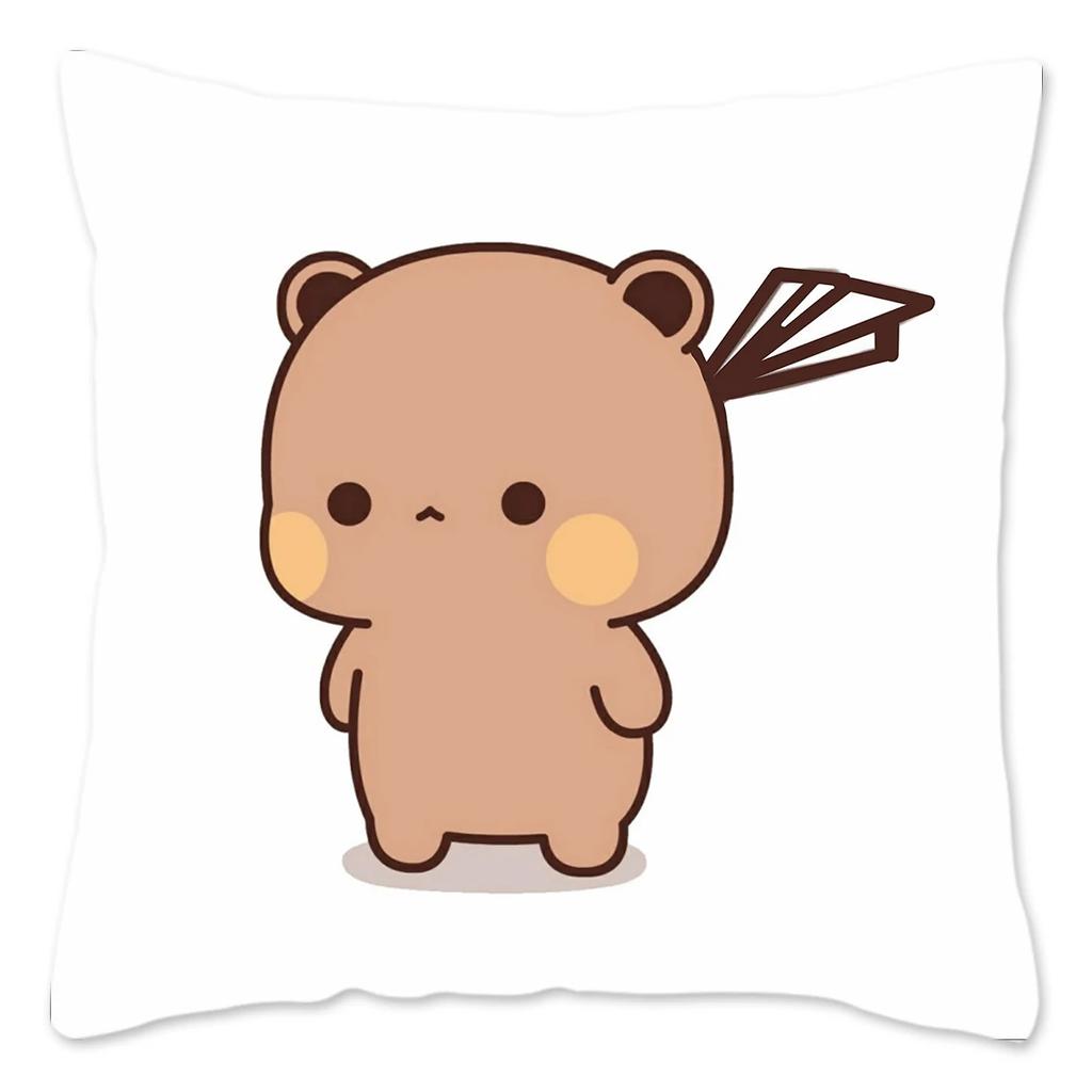 Bubu and Dudu Pillow Case Home Decoration Polyester Cushion Cover for Sofa Throw Pillow Cover Funny Cute Panda Bears Printing