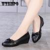 Office Shoes Women Wedges Heels Patent Leather Black Shoes Work Ladies Shoes