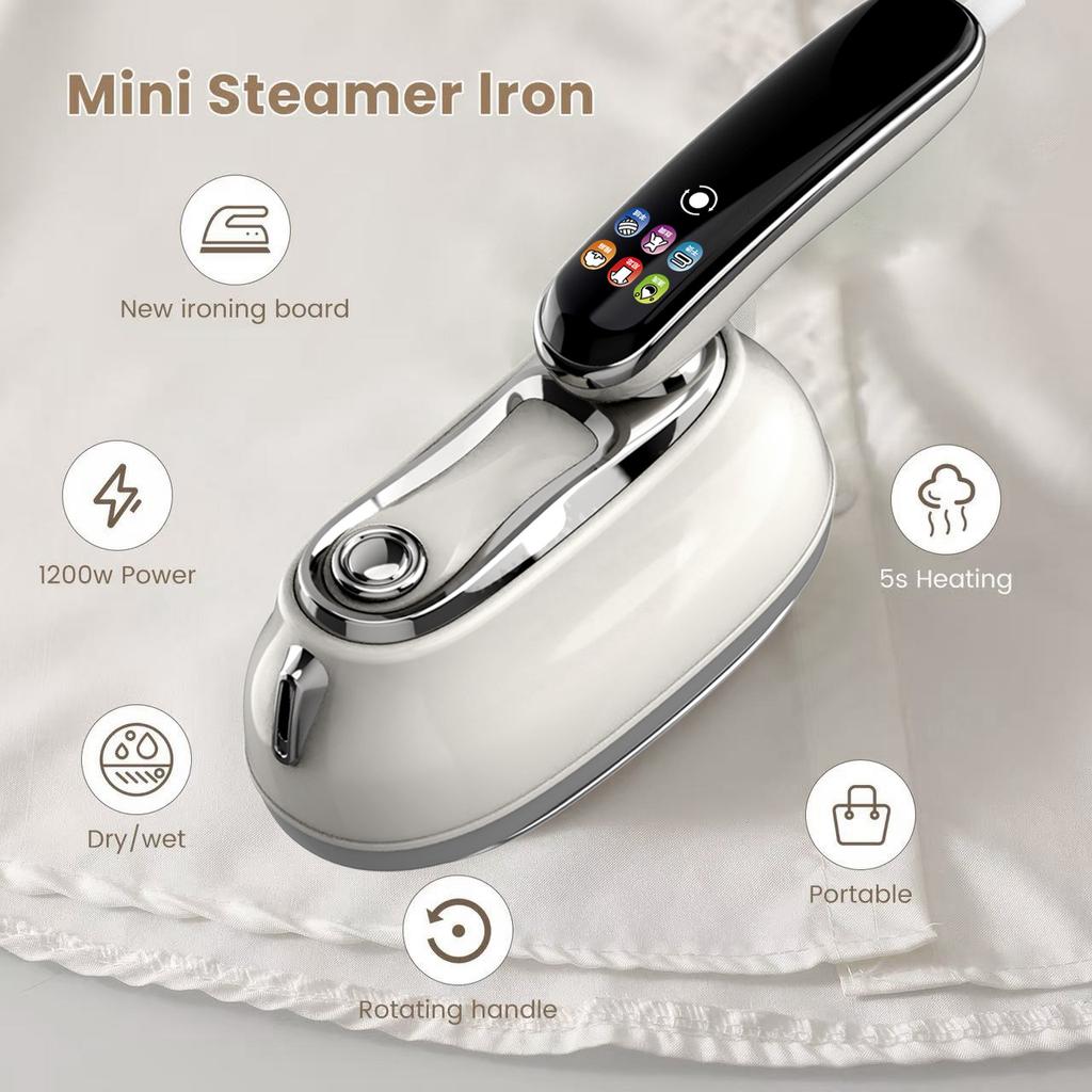New Handheld Garment Steamer, 6 Smart Settings with LCD Display, Portable Clothes Iron, Fast Wrinkle Remover for Home & Travel