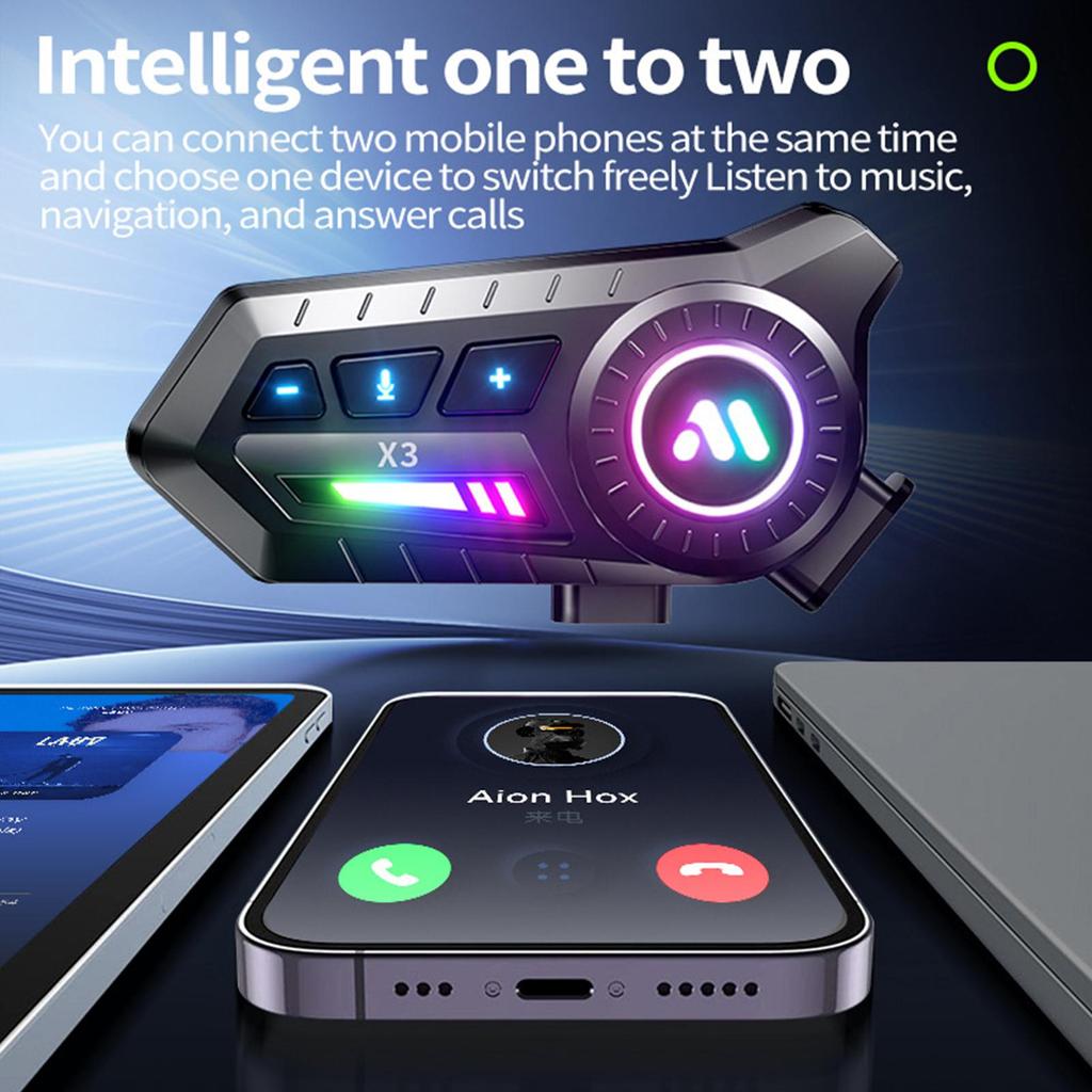 Motorcycle Helmet Headset Smart Double-speaker Helmet Earphones Waterproof Cycling Headphones For Daily Commuting Travel