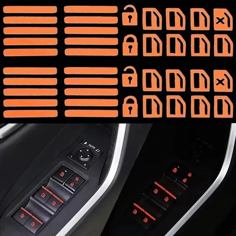 Car Function Key Switch Button Luminous Car Sticker Waterproof and Wear-Resistant Fluorescent Sticker Car Window Lift Switch