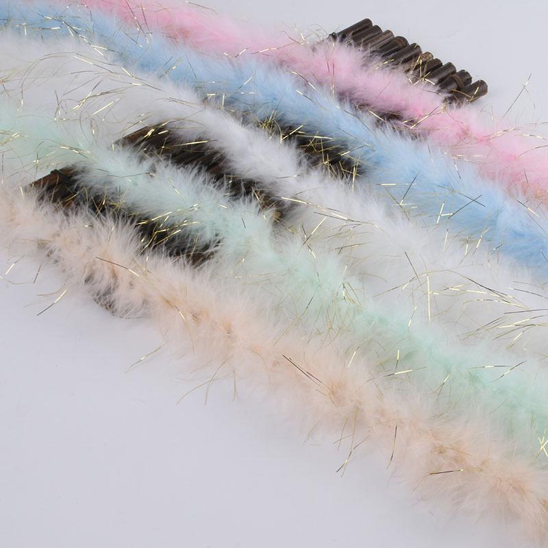 Цветные полоски перьев: Бархатные и золотые перья индейки для рождественского декора и подарков