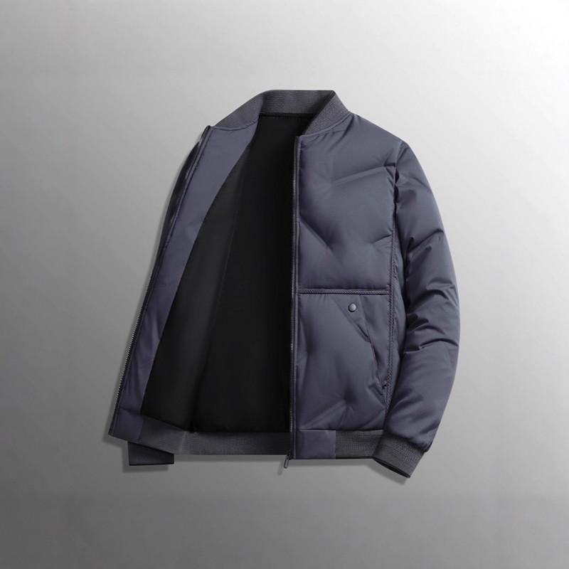 Mens Plus Size Winter Puffer Jacket Baseball Collar Thick Warm Casual Business Cotton Coat