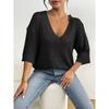 Женский повседневный топ с V-образным вырезом и рукавом пять четвертей