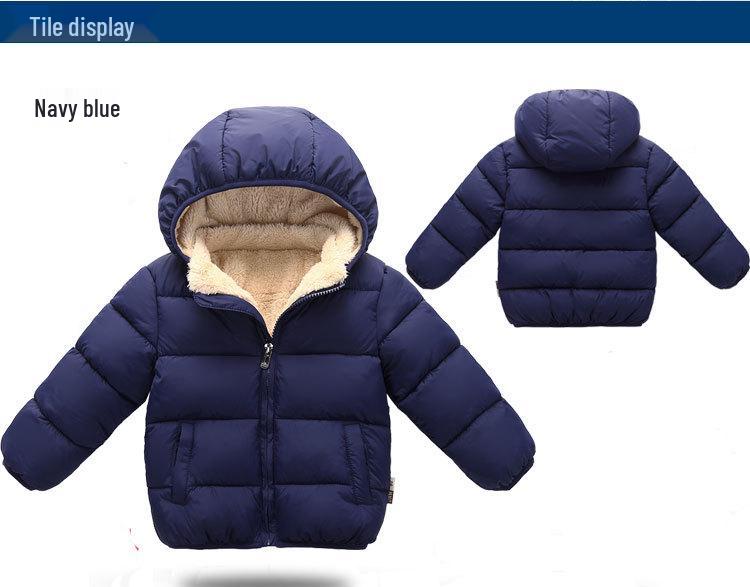 2022 Winter Children's Hooded Cotton Coat: Fleece-Lined, Thickened Down Jacket for Boys and Girls