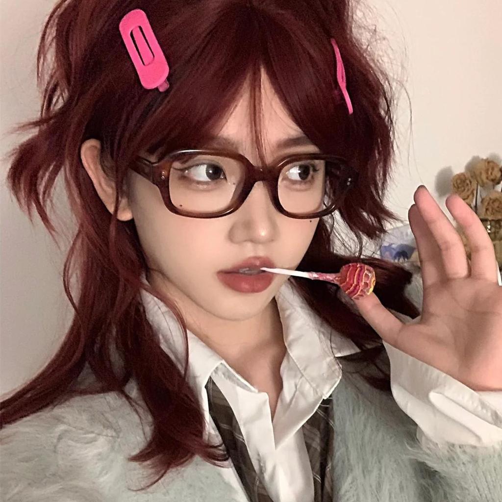 Ретро-овальные очки в корейском стиле для женщин, защита от синего света, защита от излучения, эффект «без макияжа», модная защита глаз для круглых лиц.