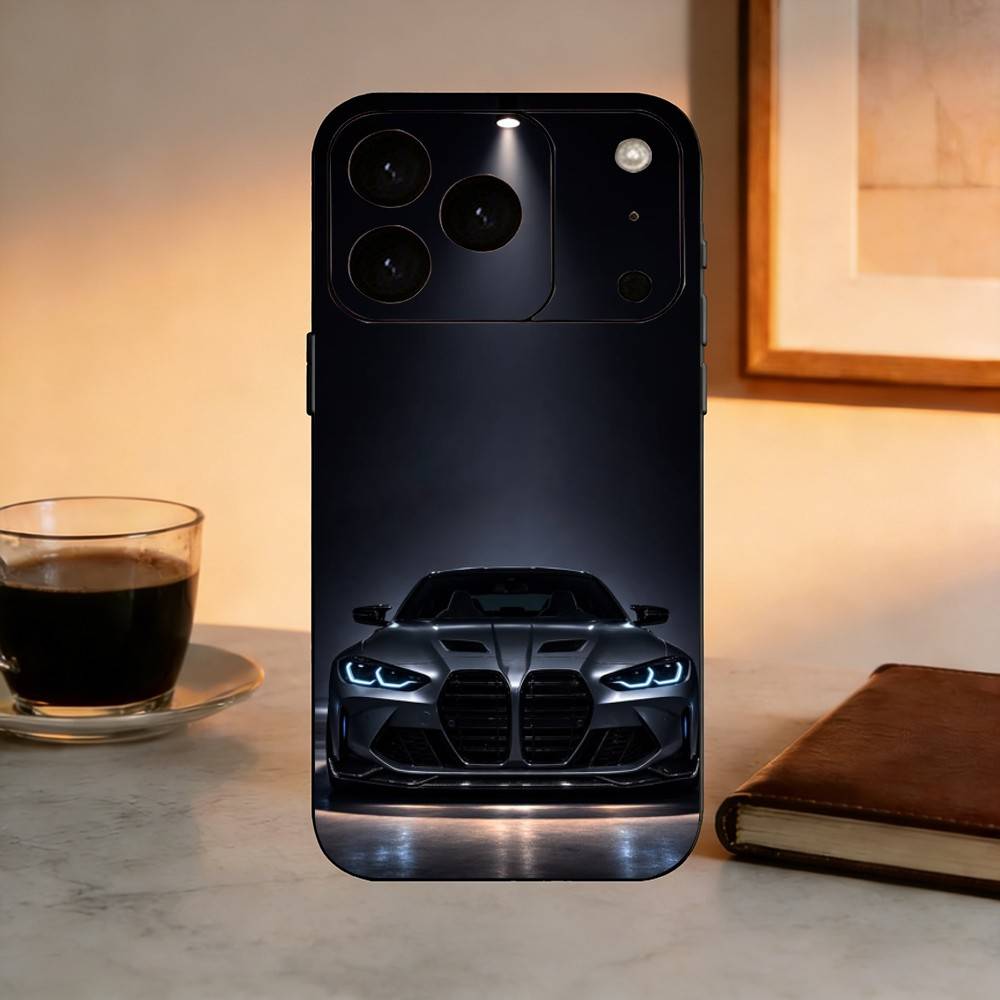 Крутая Спортивная Сине-бело-красная Машина-M4 CAR Чехол для Телефона Для iPhone 17, 16,15,14,13,12,11 Plus,Pro Max, Другие Мягкий Черный Чехол