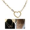 Stylish Heart Shaped Pendant Necklace Featuring a Paperclip Chain Designs Chain Necklace Suitable for Everyday Wear