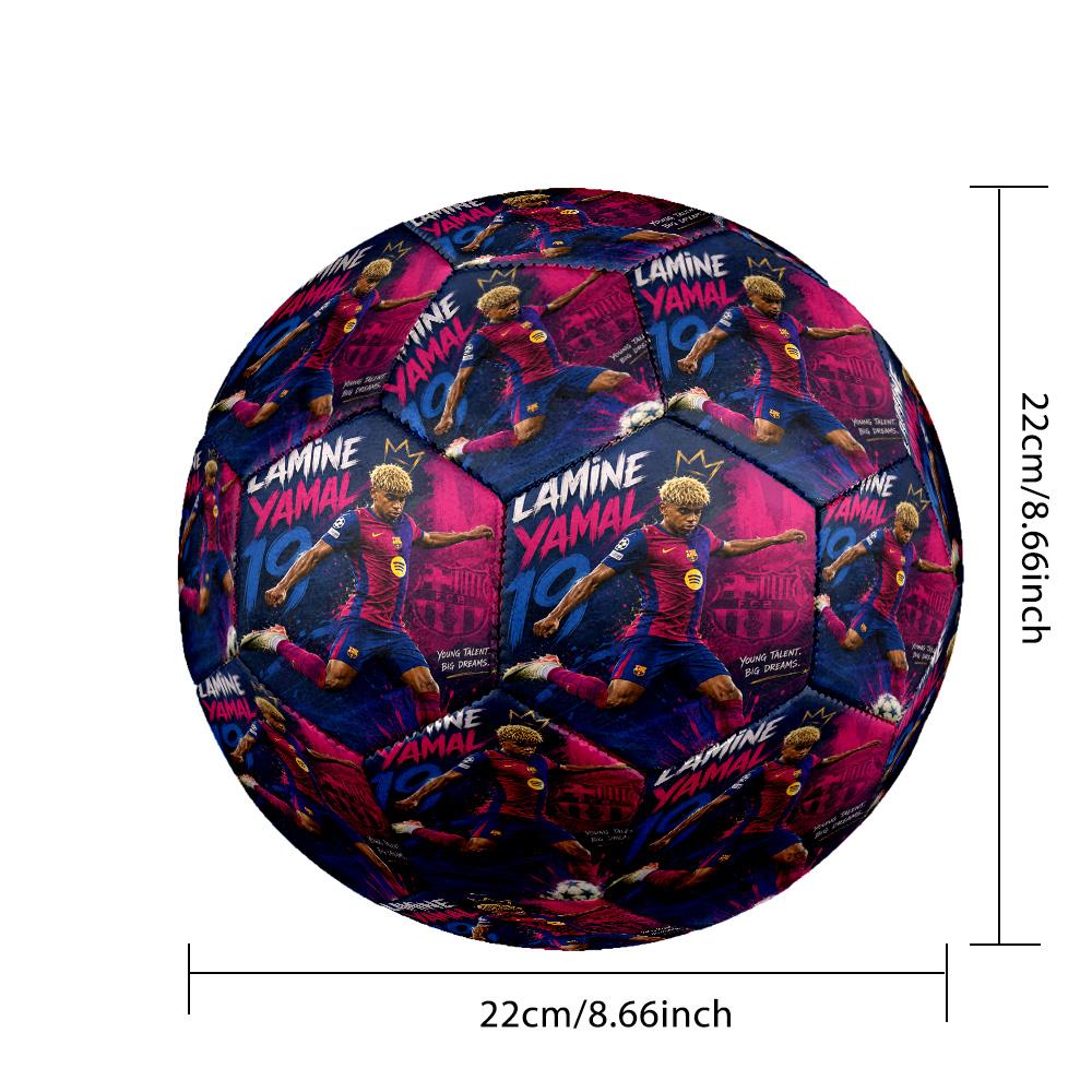 Lamine Yamal's Barcelona Fc Players Celebration Soccer Ball Size 5 Football Machine Sewn Indoor/Outdoor Training and Matches Ideal for Soccer Enthusia