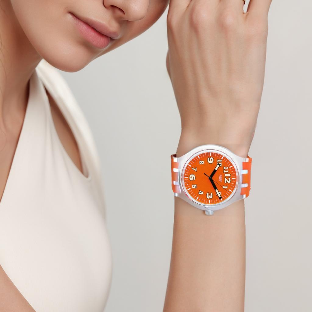 Swatch Унисекс 44 мм Оранжевые часы SUDK102 SUDK102