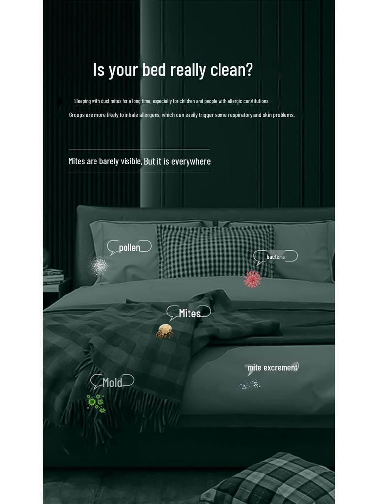 Беспроводной ручной пылесос для удаления пылевых клещей с кровати с высокой силой всасывания и стерилизацией - Американский дизайн