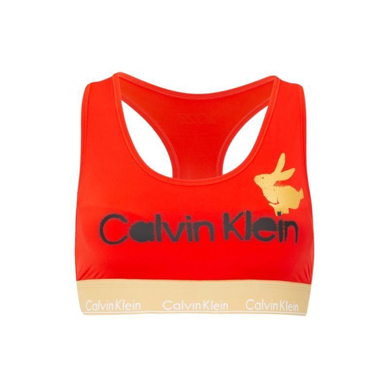 Calvin Klein Бюстгальтер с принтом букв и логотипа, женское нижнее белье, красный QF7308AD-3RB