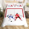Ice Hockey Duvet Cover Helmet Skates Comforter Cover Winter Ice Sports Games Bedding Set for Boys Puck Hockey Player Quilt Cover
