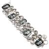 Черный рутил, Топаз Драгоценный камень Серебро 925 пробы Браслет 7-8"