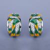 Classic Earrings for Women's Leaf Zircon Earrings Green Handmade Enamel Jewelry Women's for Wedding Jewelry Party Earring