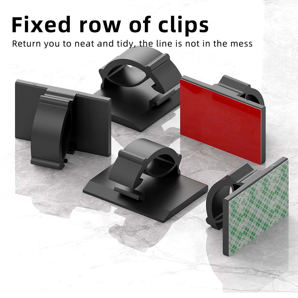 USB Charging Data Line Bobbin Winder Cable Management 30pcs Cable Organizer Clips Cord Holder Desktop Workstation Wire Manager