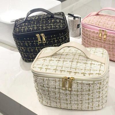 Женская косметичка из твида для хранения косметики
