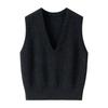 Women's Cashmere V-Neck Sleeveless Knitted Vest, Autumn/Winter Layering, Versatile, Loose, Slimming, Warm Cardigan Outerwear
