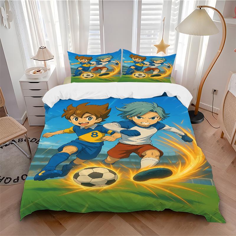 3pcs Soccer Battle Energy Bedding Set, Includes One Quilt Cover and Two Pillowcases, Bedroom and Guest Room Decoration. T7231115