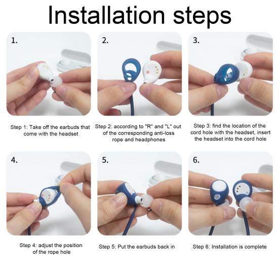 Ремешок для наушников против потери, шейный шнурок, надежный водонепроницаемый силиконовый, удобный для ношения наушников для Sony