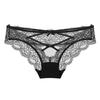 Сексуальное нижнее белье для женщин Бесшовные хипстеры Прозрачные сетчатые кружевные трусики Низкая посадка V-образная спинка На бретелях Крест-накрест Брифы