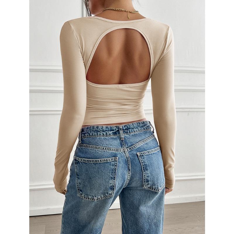 Осенняя женская блузка Y2K Temperament Slim Pleated Long Sleeve Top