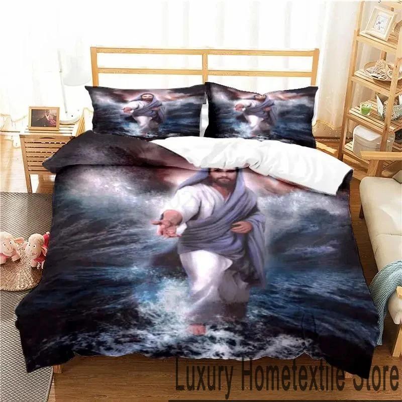 3D-принт Священное Сердце Иисуса Христа Комплект постельного белья Двуспальный Твин King Пододеяльник Одеяло Наволочка Для Мальчиков Девочек Взрослых Спальня