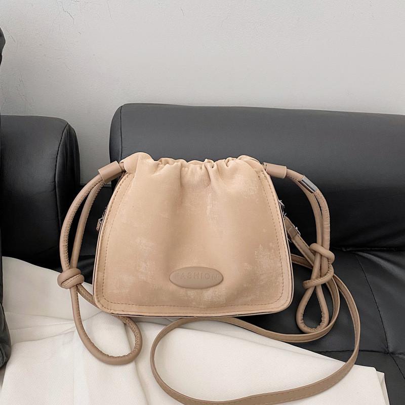 Stylish 2024 Small Shoulder Bag With Drawstring Closure And Interior Phone Pocket