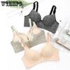 Gather Bra for Women Plaid Thick Adjustable Invisible Bra Without Steel Ring A Cup Sexy Push Up Bralette Sensual Lingerie