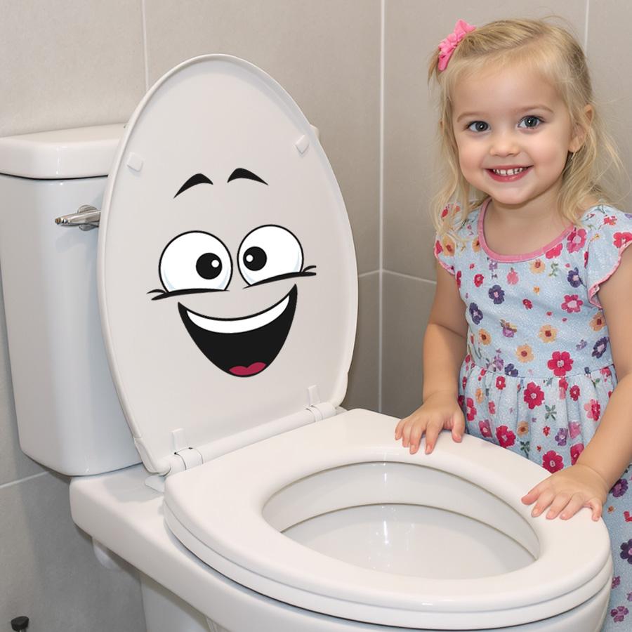 Cartoon Funny Smile Face Trash Can Sticker Self-Adhesive Waterproof Removable for Home Kitchen Bathroom Decorative Decal Gift