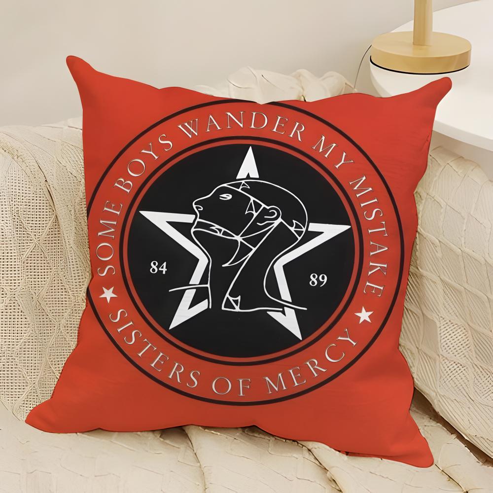 Готик-рок The Sisters of Mercy Наволочка Натуральный лен Двусторонняя печать Диван Домашний декор Чехол для подушки