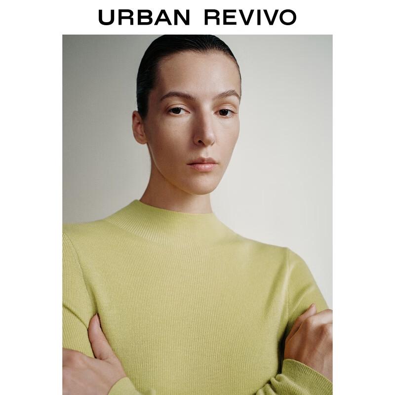 UR Women's Solid Round Neck Long Sleeve Knit Top