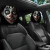 Scary Portrait Car Decorations 2Pcs Horror Skeleton Headrest Covers, Halloween Auto Universal Fit Truck Sleeves Seat Protectors, Stretchable