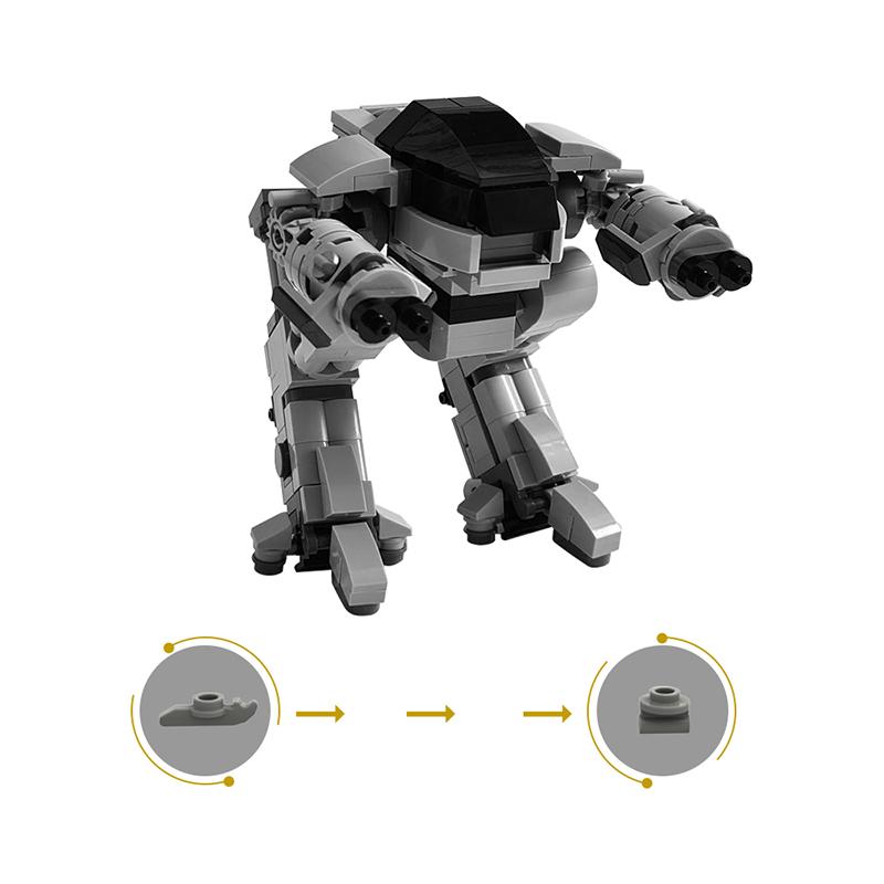 MOC робот для выполнения робота, механическая военная полиция, строительные блоки, комплект, матрица, черная машина, серия, кинокирпичи, детские
