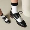 Fashion Spring New Women Flats Shoes Women Oxfords Mixed Colors Lace Up Ladies Brogues Shoes Designer Casual Pu Leather Outdoor Footwear