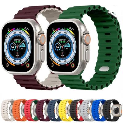 Классический ремешок Ocean для Apple watch Ultra 2 49 мм 8 7 45 мм 41 мм Спортивный силиконовый ремешок-браслет для iwatch 6 5 4 3 2SE 44 мм 42 мм 38/40 мм