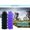 New Portable Collapsible Water Bottle Silicone Bottle Foldable Reusable Hiking Cup For Outdoor Mountaineering Tours Travel Tools