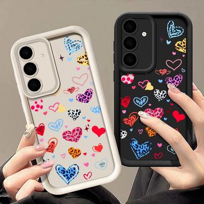 Чехол с леопардовым принтом, сердечком и бриллиантами для Samsung Galaxy S25 Edge S24 FE S23 S22 Ultra Plus A17 A56 A36 A16 A15 A55 A54 A53 5G, мягкий чехол для телефона