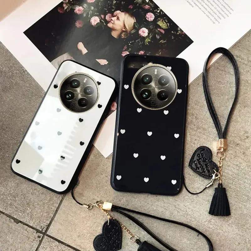 Для Honor Magic 7 Pro Magic7 Love Heart закаленное стекло ударопрочный жесткий чехол для Honor Magic 6 Pro 5 7Lite 7pro кисточка шнурок мягкий край чехол