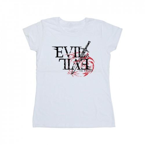 Netflix Womens/Ladies The Witcher Evil Is Evil Cotton T-Shirt