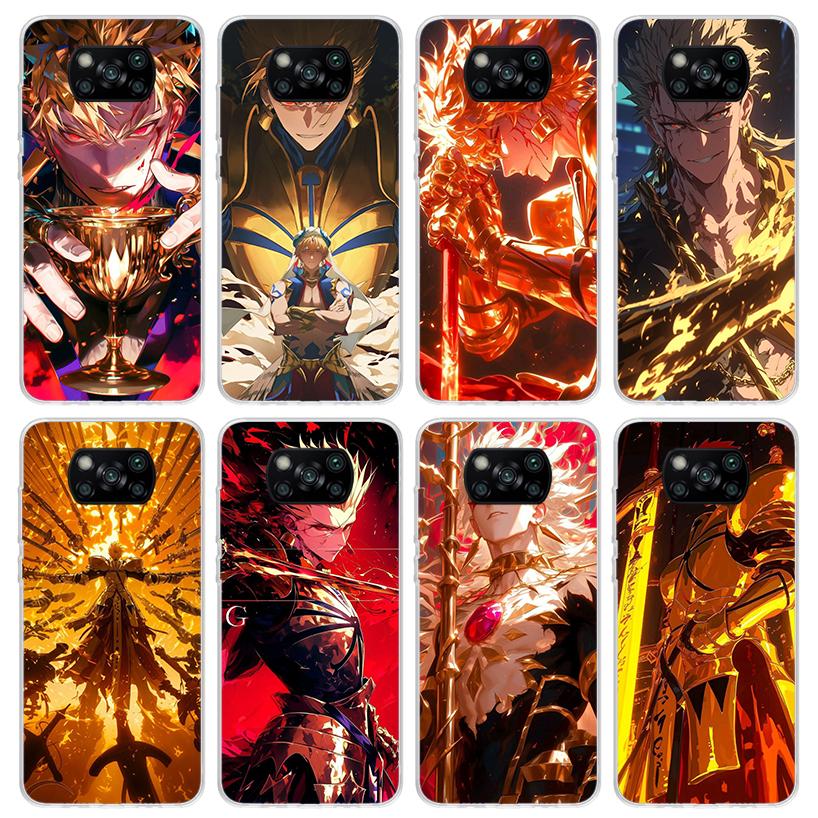 Fate Zero Stay Night Gilgamesh Phone Case For Xiaomi Poco X7 X6 X5 Pro F7 Ultra Redmi 15C 15 13 13C 12 12C 10 10A 10C 9 9A 9C 9T