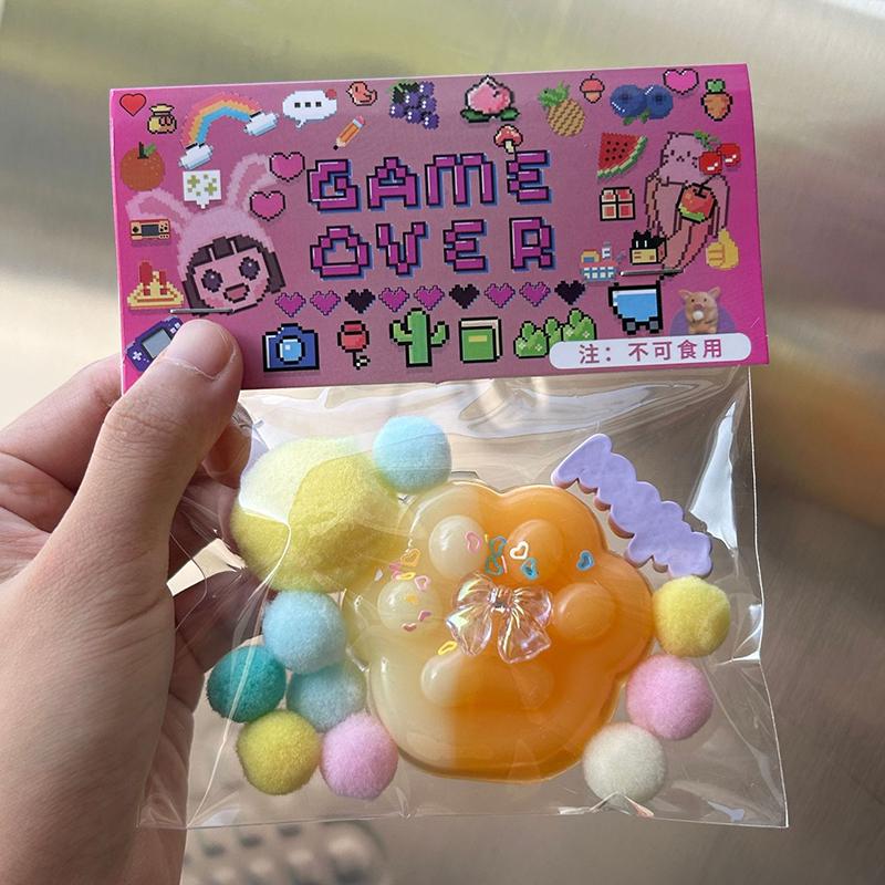 Новая игрушка-фиджет Мини-мягкие игрушки Kawaii Плюшевая кошачья лапка Прозрачный куб Игрушка для снятия стресса