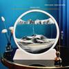 Creative 3D Quicksand Painting Round Glass Craft Hourglass - Unique Desktop Ornament Gift