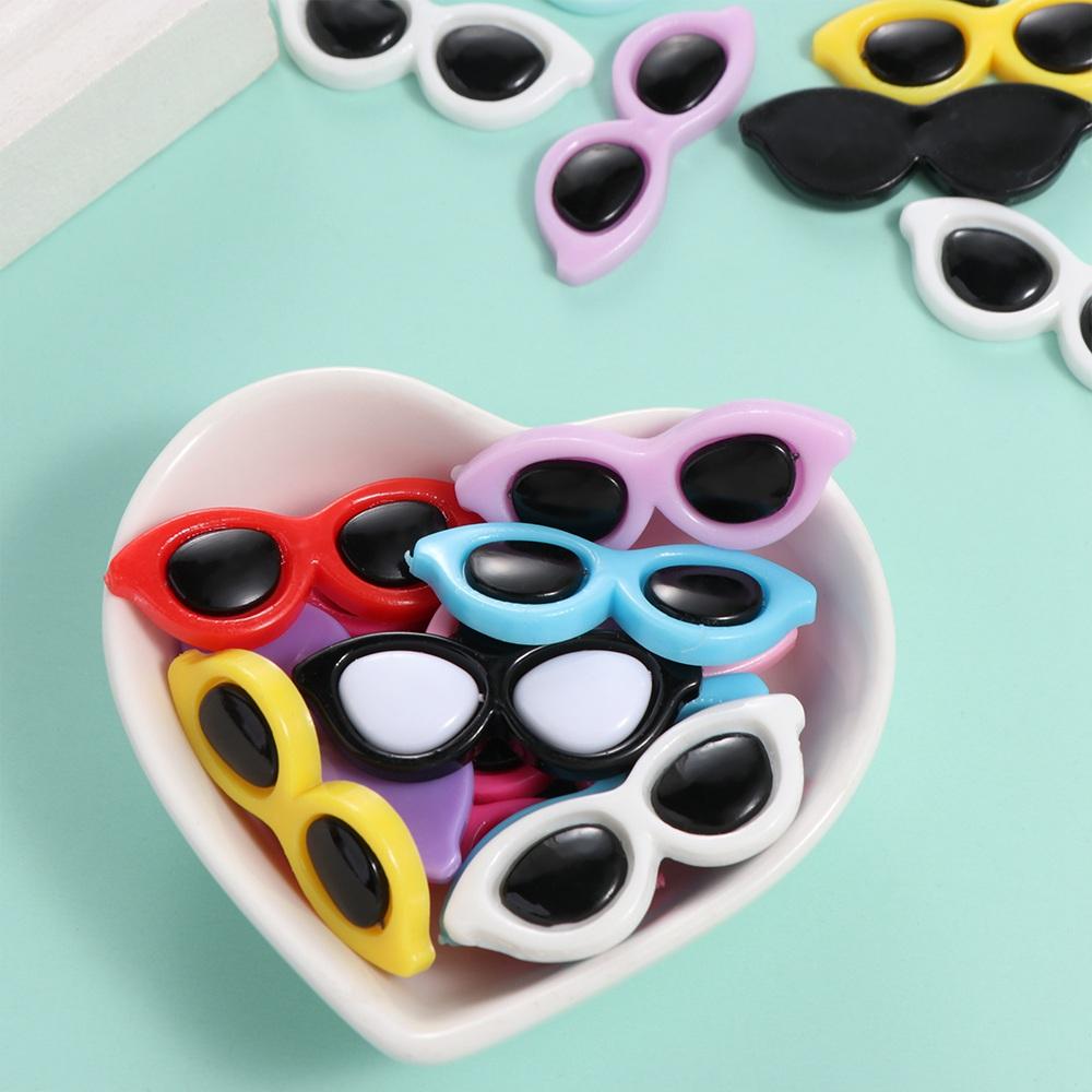 50 шт. Мини-кабошоны в виде смоляных солнцезащитных очков с плоской задней стороной, Имитация игрушки, Кавайные смоляные украшения, Скрапбукинг